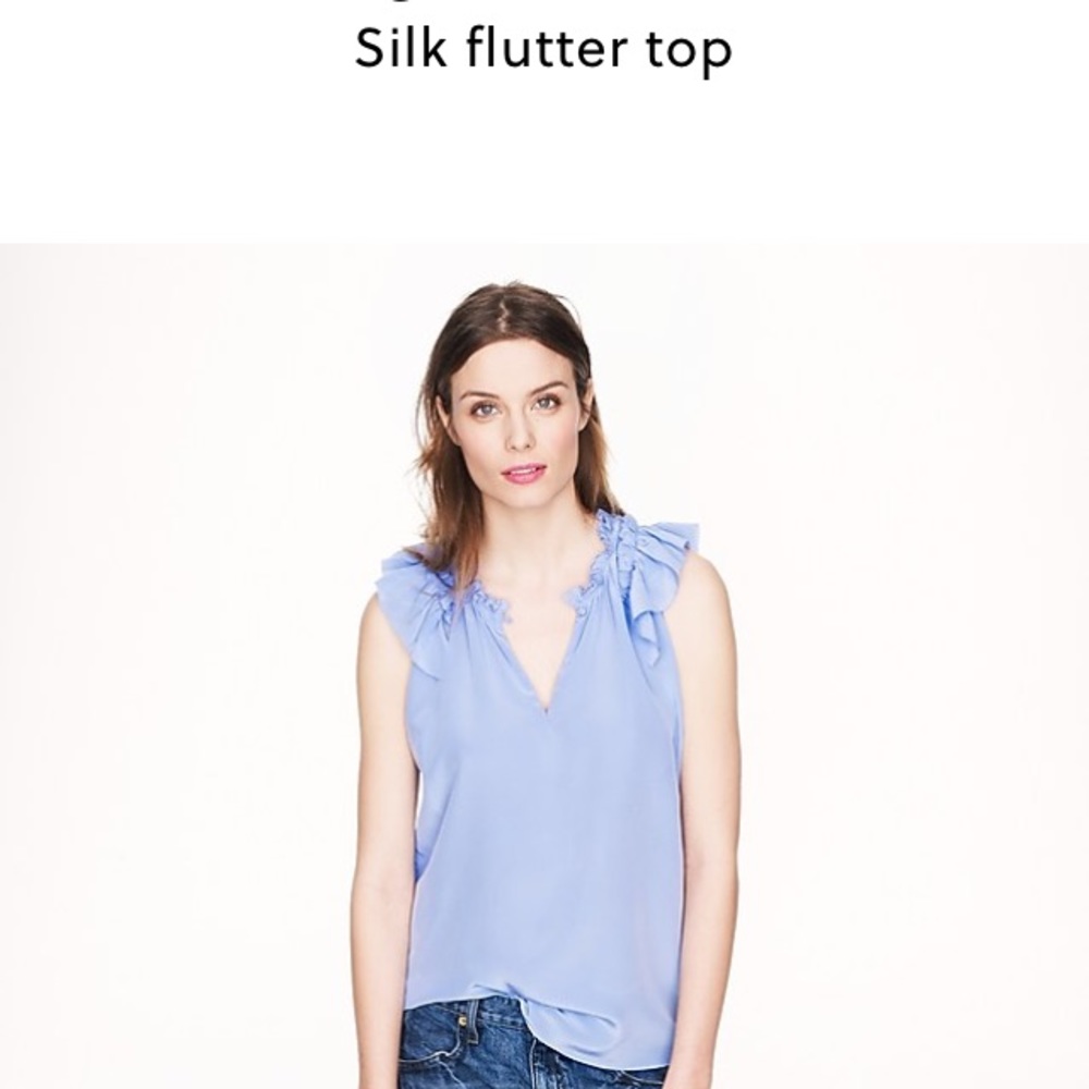 J. Crew silk flutter top in black